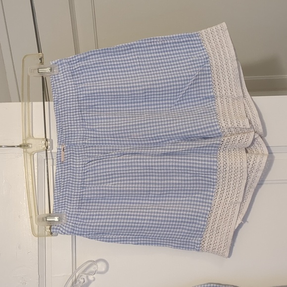 Blue Gingham Rayon Women's Vintage Style Sleepwear Set Shorts Cami Robe Small - Picture 5 of 8